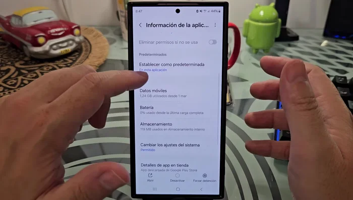 Baja hasta la sección 'Almacenamiento'.