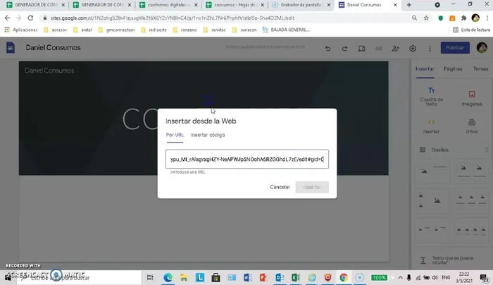 Ajustar el tamaño de la hoja de cálculo incrustada.