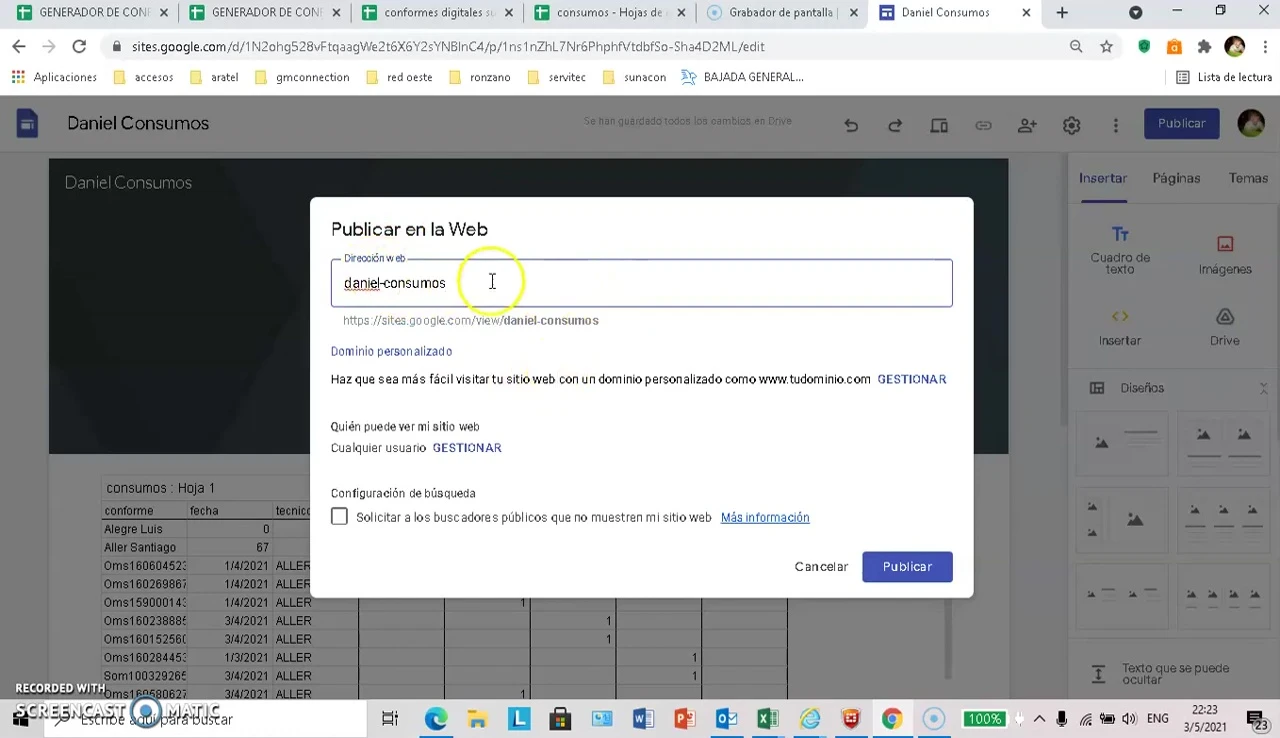Crea un Sitio Web Sencillo y Gratuito con Google Sites: Integración de Hoja de Cálculo