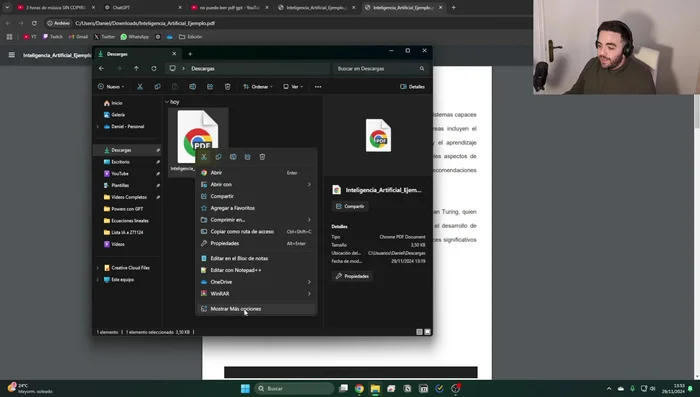 Bloqueo de PDF: Verifica si tu PDF está bloqueado o en modo solo lectura. Desbloquéalo desde las propiedades del archivo si es necesario, asegurándote de que puedas seleccionar, copiar y pegar el texto.