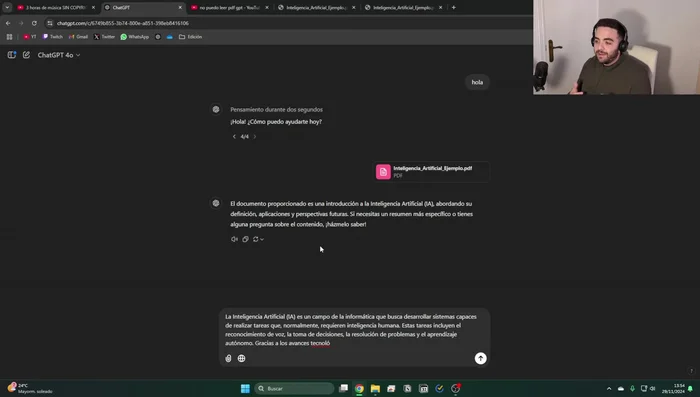 Formato PDF incompatible: Si Chat GPT no puede leer el PDF debido a un formato incompatible, intenta imprimirlo y guardarlo como un nuevo PDF usando Microsoft Print to PDF. Esto cambiará la codificación y podría resolver el problema.