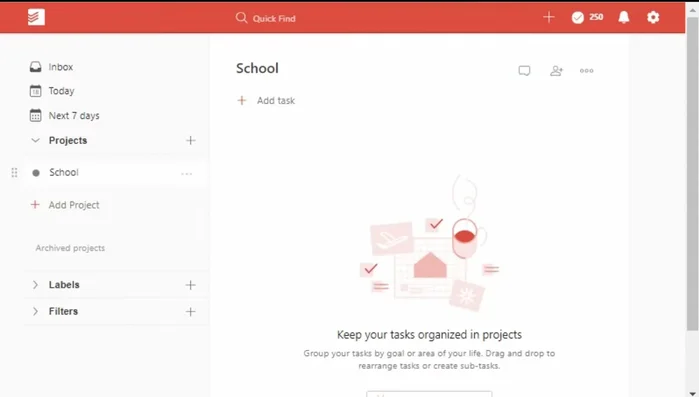 Crea subproyectos para cada clase con tareas asignadas. Dale a cada uno un color y emoji (opcional).