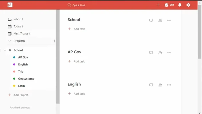 Añade tareas a medida que surjan, sin asignarlas inicialmente a un proyecto (se irán a tu bandeja de entrada).