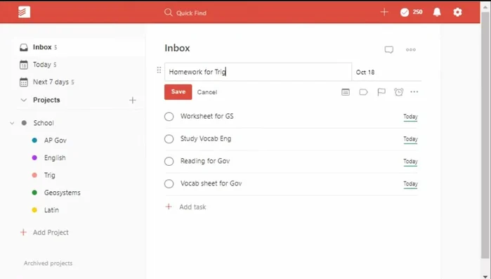 Asigna las tareas de la bandeja de entrada a los proyectos correspondientes y establece fechas de trabajo (no la fecha límite).