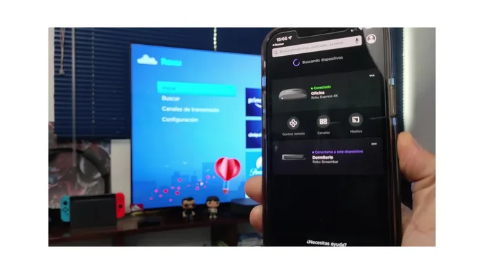 La aplicación se conectará automáticamente a tu Roku.