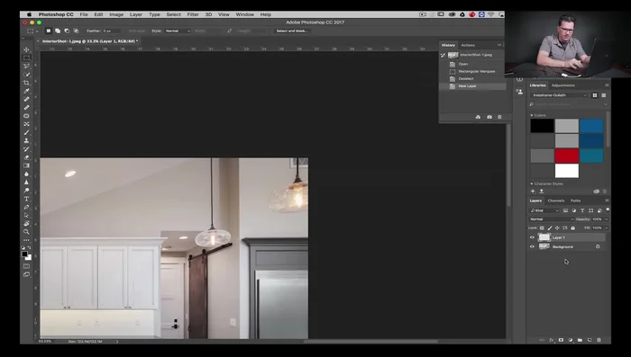 Seleccionar el área a clonar (un poco más grande de lo necesario).
