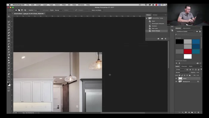 Seleccionar el área a clonar (un poco más grande de lo necesario).