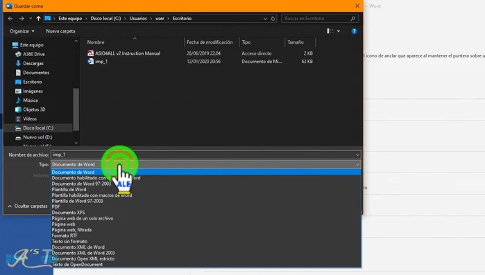 Seleccionar 'Opciones' y activar la opción 'Cifrar con contraseña'.
