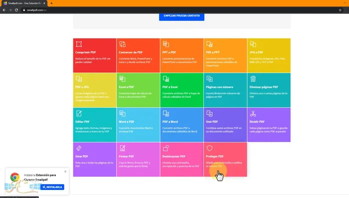 Seleccionar la opción 'Proteger PDF'.