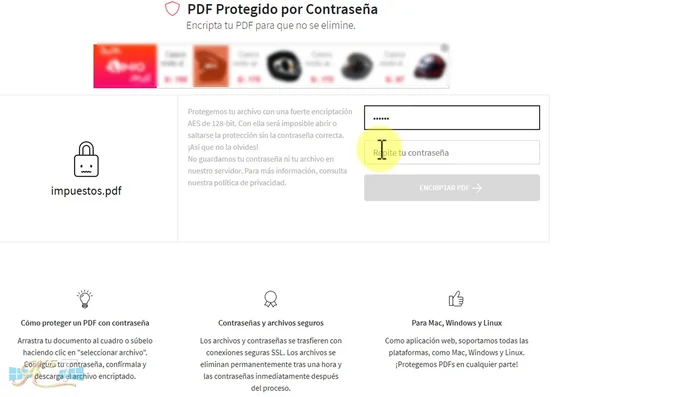 Repetir la contraseña para confirmar.