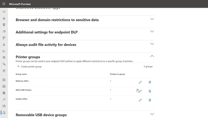 Grupos compartidos de red: Establecer diferentes restricciones para grupos de uso compartido de archivos.