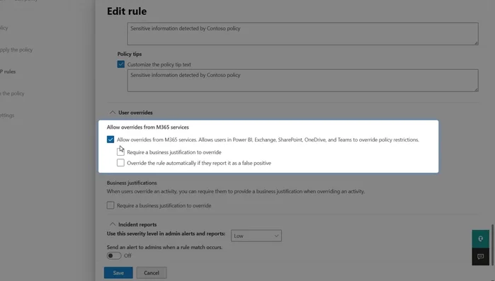Probar la política: Evaluar el impacto potencial de la política antes de aplicar restricciones y notificar a los usuarios finales.