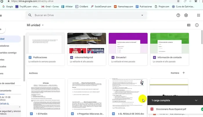 Espera a que el archivo termine de subir. (El tiempo de subida depende del tamaño del archivo).