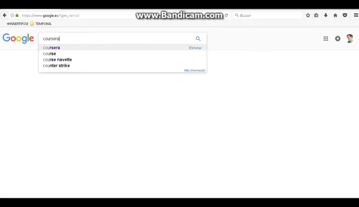 Busca "Coursera" en Google.