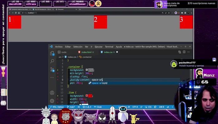  `space-around` distribuye el espacio equitativamente alrededor de todos los ítems, incluyendo antes del primero y después del último.