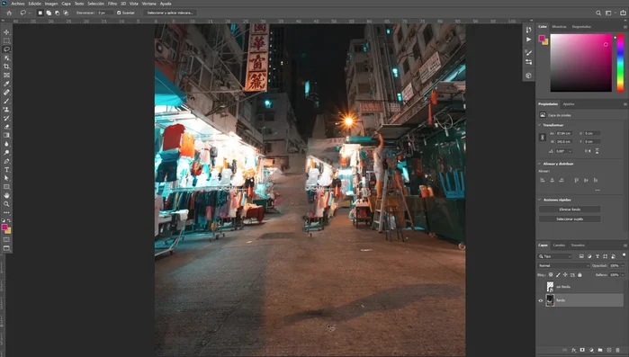 Deseleccionar (Ctrl+D o Cmd+D).