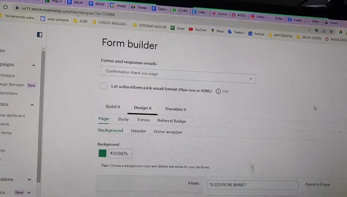 Configurar el correo electrónico de bienvenida ('Welcome email') para enviar el regalo (ebook, PDF, etc.) al usuario después de confirmar la suscripción. Enlazar el documento en Google Drive al texto del email.