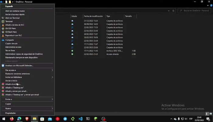 Selecciona la carpeta correspondiente que creaste en OneDrive y haz clic en 'Seleccionar'.