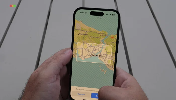 Descarga la zona seleccionada. Ten en cuenta que un área más grande ocupará más espacio.