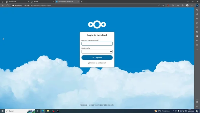 Verificar el acceso a Nextcloud con la nueva IP del servidor.