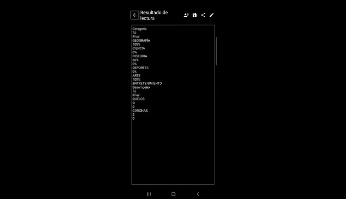 Editar, compartir o guardar el texto resultante.