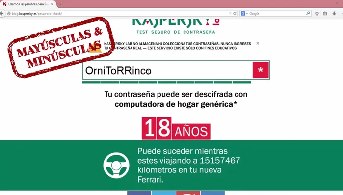 Añadir números y caracteres especiales.