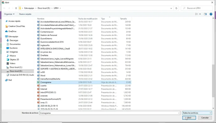 Hacer clic en 'Abrir'.