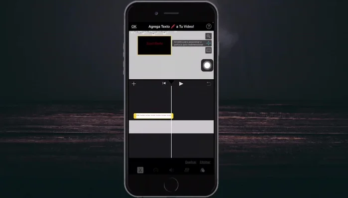 Ajustar la posición y el tamaño del texto en la pantalla utilizando los dedos.