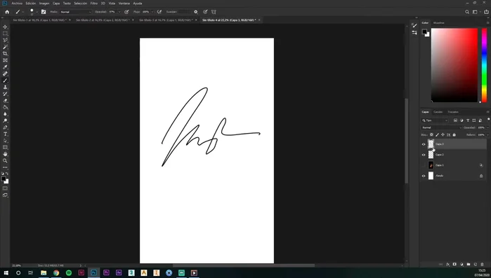 Seleccionar la firma.