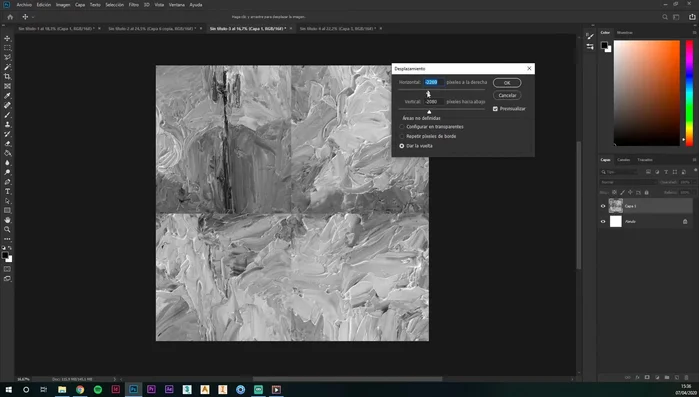 Utilizar la herramienta Tampón de Clonar para eliminar cualquier detalle llamativo que rompa la uniformidad.