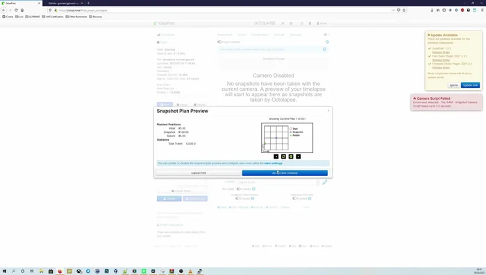Realizar la impresión 3D y generar el timelapse con Octolapse.