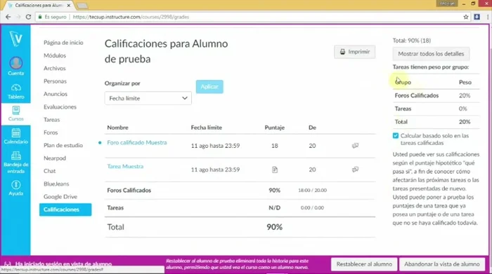 Mantén un seguimiento de tus calificaciones para una mejor gestión de tu aprendizaje.
