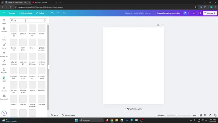 Busca 'QR' y selecciona la app 'Flow code QR'.
