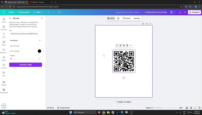Descarga y guarda el código QR.