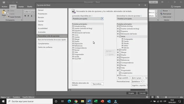 En la lista desplegable, encontrar 'Dibujar' y marcar la casilla a su lado.