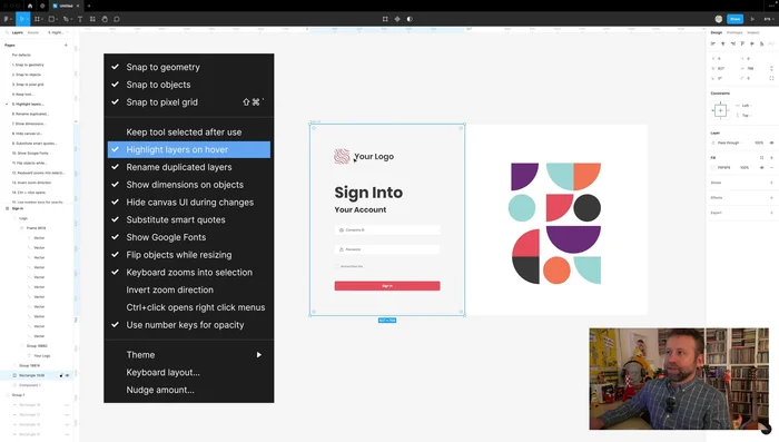 Mantén activada "Highlight layers" para visualizar con claridad la capa sobre la que estás trabajando.