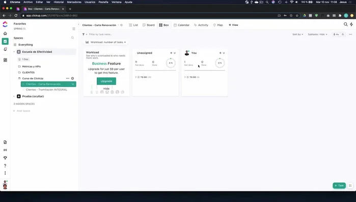 Visualización Gantt: Para visualizar la línea de tiempo de tareas, dependencias y plazos de proyectos.