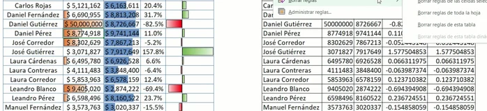 Seleccionar 'Borrar reglas de esta tabla'.