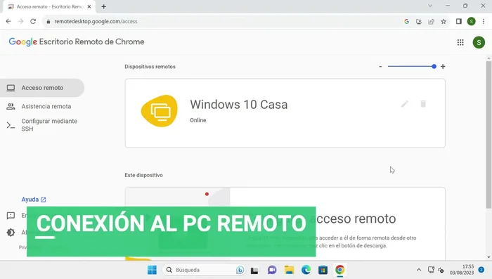 Permitir la conexión en la ventana emergente (3:28).