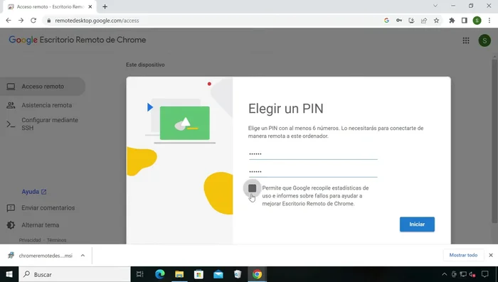Pulsar en "Iniciar" y esperar a que el ordenador cambie a estado "online" (1:30).