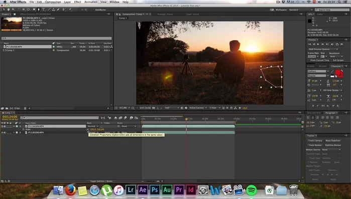 Invertir la máscara horizontalmente para que coincida con la zona del lens flare (-1 en el eje X).