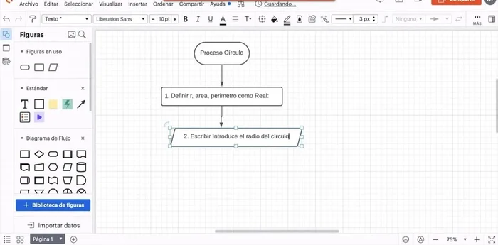 Utilizar rectángulos para los cálculos y asignaciones (cuarto y quinto paso).
