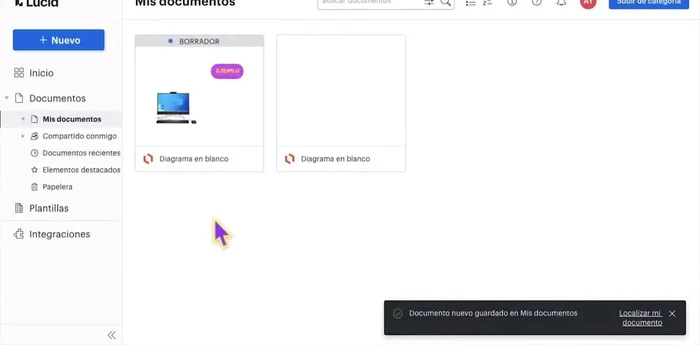 Crear un nuevo documento en blanco.