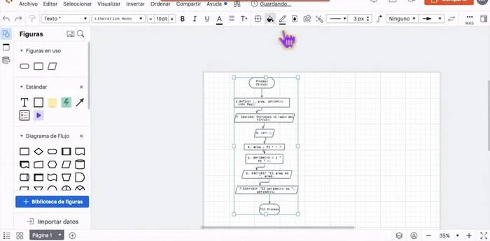Formato: Unificar el tipo de letra, color de fuente y color de borde de las figuras.