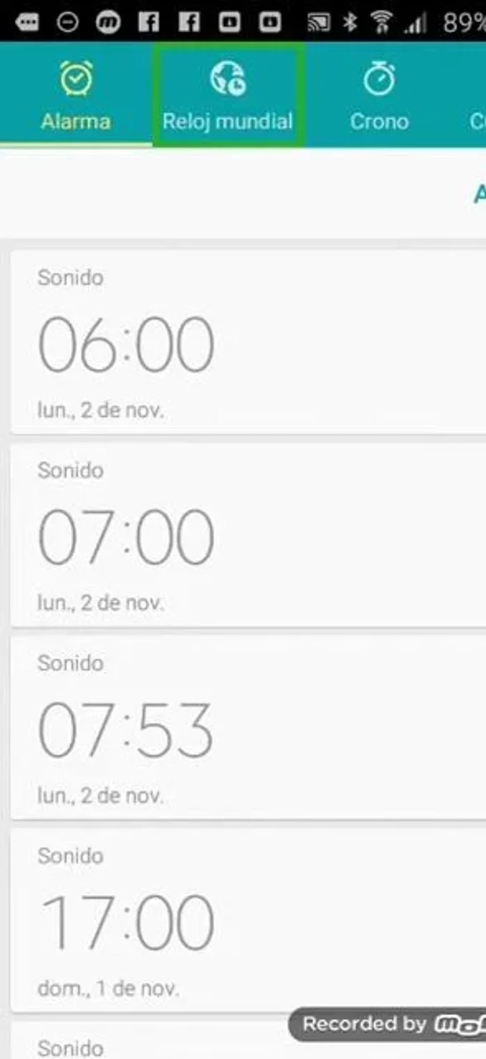 Deslizar a la derecha hasta llegar a la pestaña 'Mundial'.