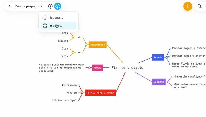Selecciona y luego elige las opciones de impresión.