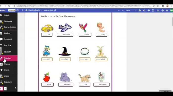 Comenzar a dibujar o escribir en el PDF usando las herramientas de Cami.