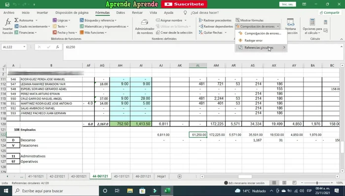 Corregir la fórmula. La solución más común es ajustar el rango de la fórmula para que no incluya la celda donde se encuentra la fórmula misma. También se puede borrar la fórmula si no es necesaria.