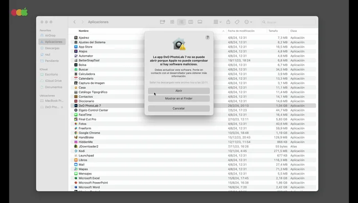 Confirma que quieres abrirla.