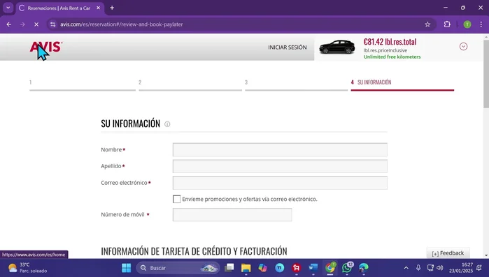 Confirma la reserva.